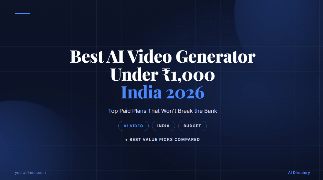 Best AI Video Generator Under 1000 Rupees India 2026